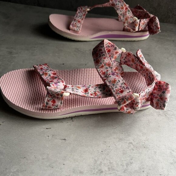 Time And Tru Cushion Sole Women’s Floral Strappy Slip On  Sandals Size 7 - Picture 7 of 15
